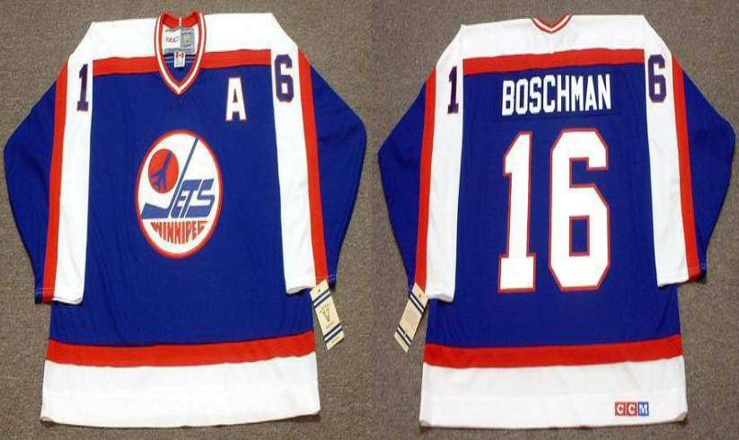 2019 Men Winnipeg Jets #16 Boschman blue CCM NHL jersey